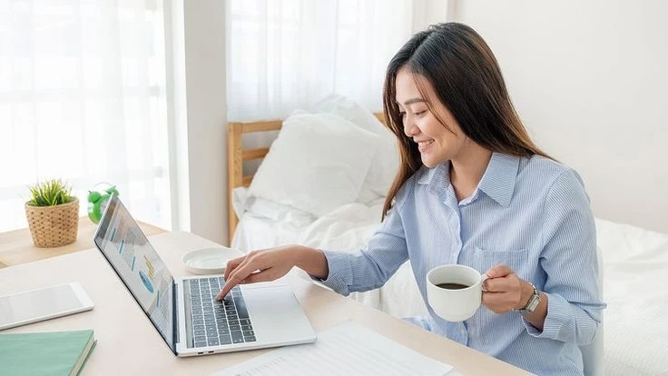 Remote professional organizing a productive workspace